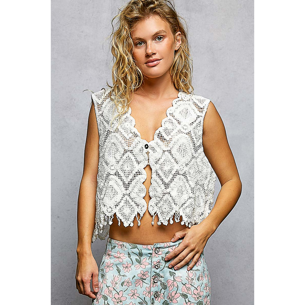 SMC232 OW Pol Off White Relaxed Fit Off White Vest One Size